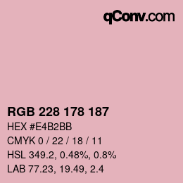 Color code: RGB 228 178 187 | qconv.com