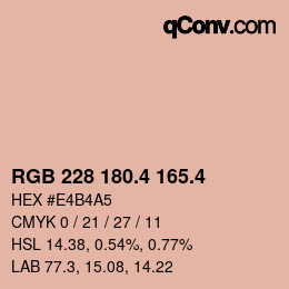 カラーコード: RGB 228 180.4 165.4 | qconv.com