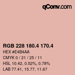 カラーコード: RGB 228 180.4 170.4 | qconv.com
