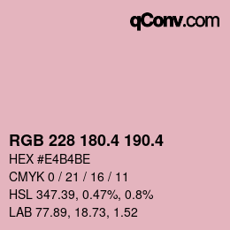 カラーコード: RGB 228 180.4 190.4 | qconv.com