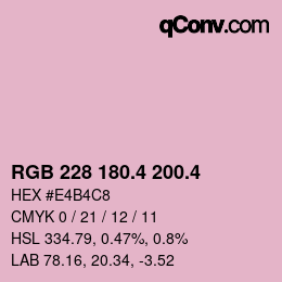 カラーコード: RGB 228 180.4 200.4 | qconv.com
