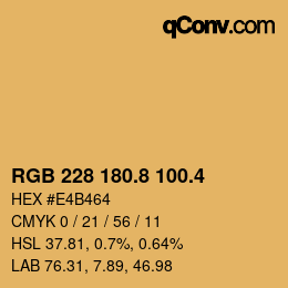 カラーコード: RGB 228 180.8 100.4 | qconv.com