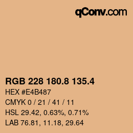 カラーコード: RGB 228 180.8 135.4 | qconv.com