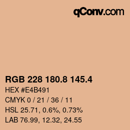 カラーコード: RGB 228 180.8 145.4 | qconv.com