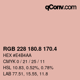 カラーコード: RGB 228 180.8 170.4 | qconv.com