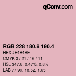 カラーコード: RGB 228 180.8 190.4 | qconv.com