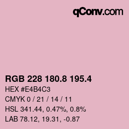 カラーコード: RGB 228 180.8 195.4 | qconv.com