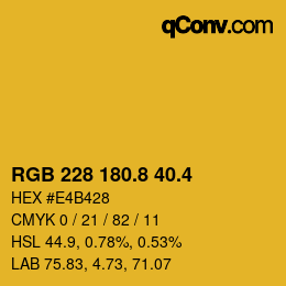 カラーコード: RGB 228 180.8 40.4 | qconv.com