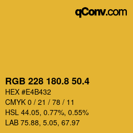 カラーコード: RGB 228 180.8 50.4 | qconv.com
