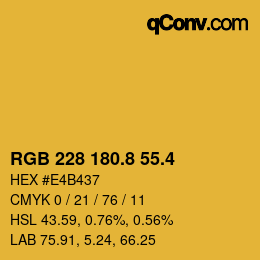 カラーコード: RGB 228 180.8 55.4 | qconv.com
