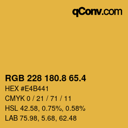 カラーコード: RGB 228 180.8 65.4 | qconv.com