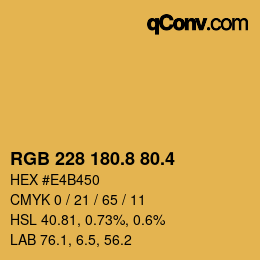 カラーコード: RGB 228 180.8 80.4 | qconv.com