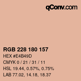 Color code: RGB 228 180 157 | qconv.com