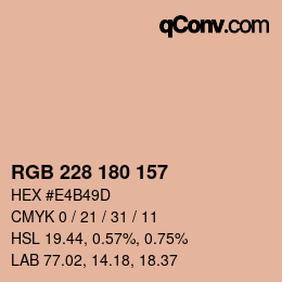 Color code: RGB 228 180 157 | qconv.com