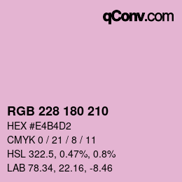 颜色代码: RGB 228 180 210 | qconv.com