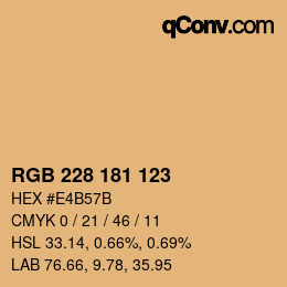 Color code: RGB 228 181 123 | qconv.com