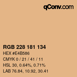 Color code: RGB 228 181 134 | qconv.com