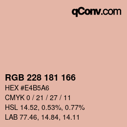 カラーコード: RGB 228 181 166 | qconv.com