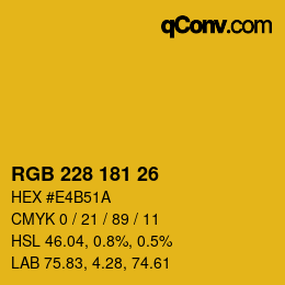 カラーコード: RGB 228 181 26 | qconv.com