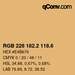 カラーコード: RGB 228 182.2 118.6 | qconv.com