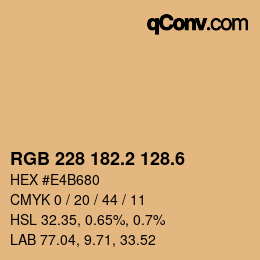 カラーコード: RGB 228 182.2 128.6 | qconv.com