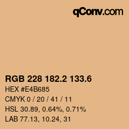 カラーコード: RGB 228 182.2 133.6 | qconv.com