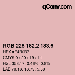 カラーコード: RGB 228 182.2 183.6 | qconv.com