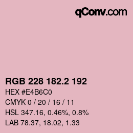 カラーコード: RGB 228 182.2 192 | qconv.com
