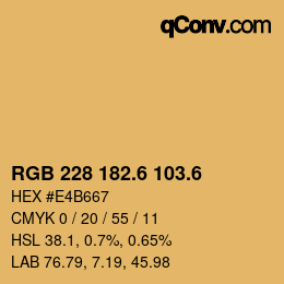カラーコード: RGB 228 182.6 103.6 | qconv.com