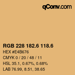 カラーコード: RGB 228 182.6 118.6 | qconv.com