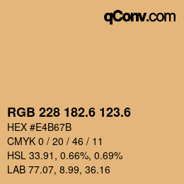 カラーコード: RGB 228 182.6 123.6 | qconv.com