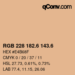 カラーコード: RGB 228 182.6 143.6 | qconv.com