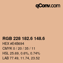 カラーコード: RGB 228 182.6 148.6 | qconv.com