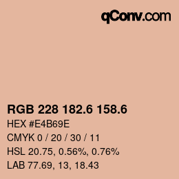 カラーコード: RGB 228 182.6 158.6 | qconv.com