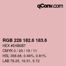 カラーコード: RGB 228 182.6 183.6 | qconv.com