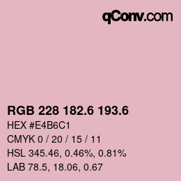 カラーコード: RGB 228 182.6 193.6 | qconv.com