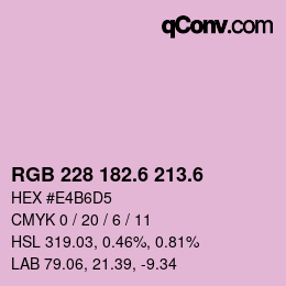 カラーコード: RGB 228 182.6 213.6 | qconv.com