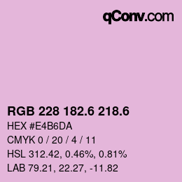 カラーコード: RGB 228 182.6 218.6 | qconv.com
