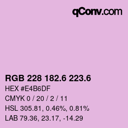 カラーコード: RGB 228 182.6 223.6 | qconv.com