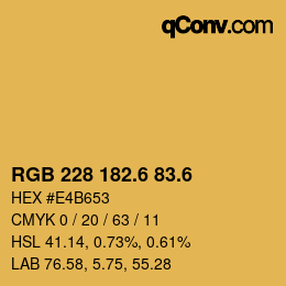 カラーコード: RGB 228 182.6 83.6 | qconv.com