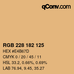 カラーコード: RGB 228 182 125 | qconv.com