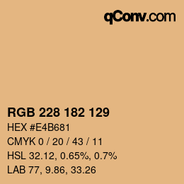 颜色代码: RGB 228 182 129 | qconv.com