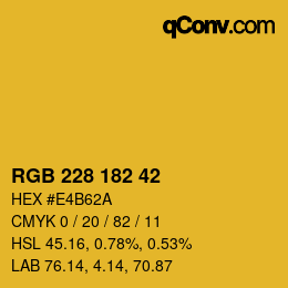 カラーコード: RGB 228 182 42 | qconv.com