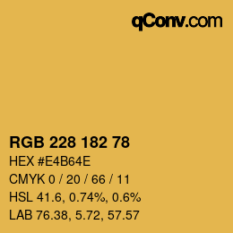 Código de color: RGB 228 182 78 | qconv.com