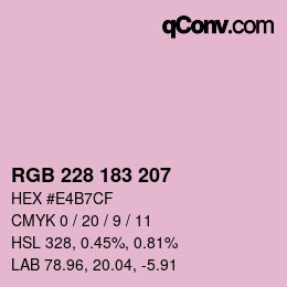 Color code: RGB 228 183 207 | qconv.com