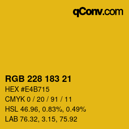 カラーコード: RGB 228 183 21 | qconv.com