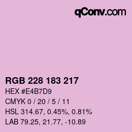 Color code: RGB 228 183 217 | qconv.com