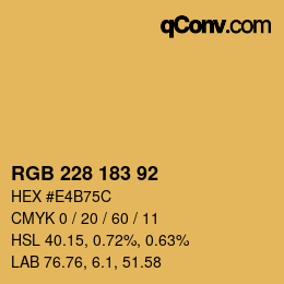 Color code: RGB 228 183 92 | qconv.com