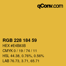 Farbcode: RGB 228 184 59 | qconv.com
