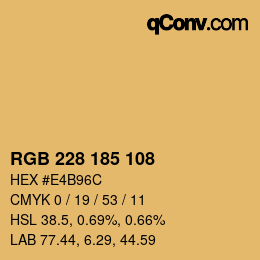 Color code: RGB 228 185 108 | qconv.com